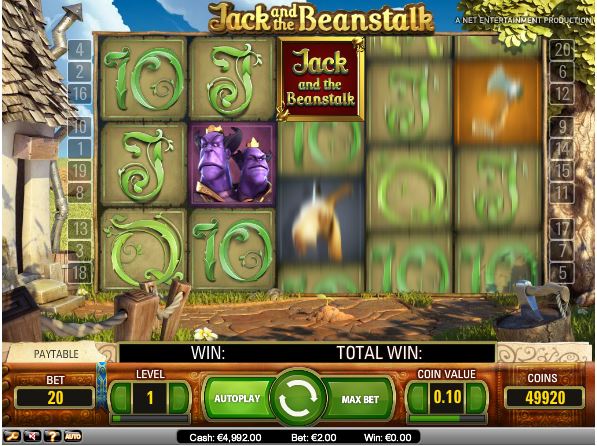 jack and the beanstalk slot in-game view